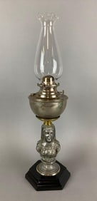 Antique Figural Woman Oil Lamp