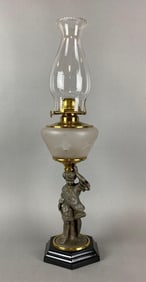 Antique Figural Child Oil Lamp