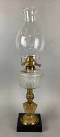 Antique Figural Woman Oil Lamp
