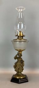 Antique Queen Anne No. 2 Figural Oil Table Lamp