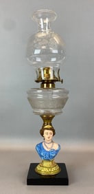 Antique Victorian Queen Anne No. 2 Figural Oil Table Lamp