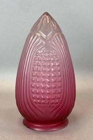 Antiaue Cranberry Satin Pressed Glass Lamp Shade