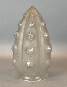 Antique Frosted Jeweled Glass Lamp Shade