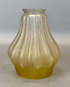 Antique Yellow Satin Crackle Art Glass Lamp Shade