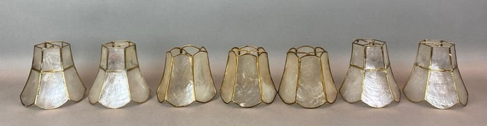 Group of Antique Capiz Shell Lamp Shades