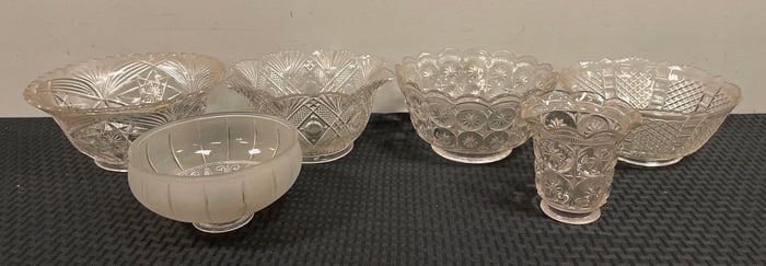 Group of Antique Pressed Glass Lamp Shades