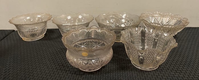 Group of Antique Pressed Glass Lamp Shades