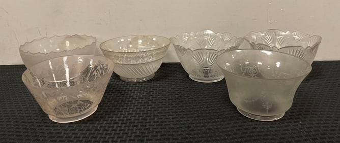 Group of Antique Glass Lamp Shades