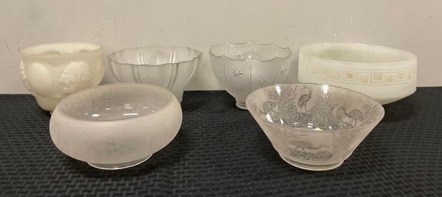 Group of Antique Glass Lamp Shades