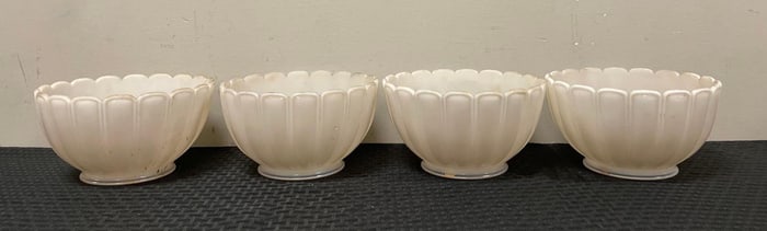 Group of Antique White Cased Glass Lamp Shades
