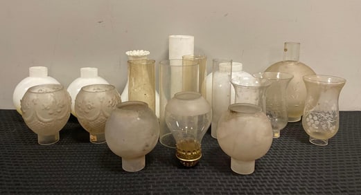 Group of Antique Glass Lamp Shades