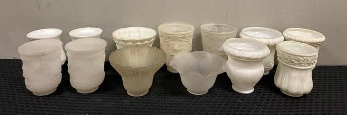 Group of Antique Glass Lamp Shades