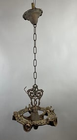 Antique Hammered Brass Hanging Light Fixture