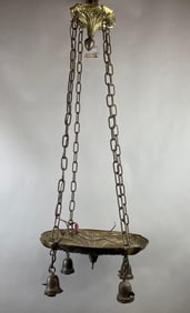 Antique Brass 4 Lamp Hanging Light Fixture