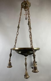 Antique Brass 4 Lamp Hanging Light Fixture