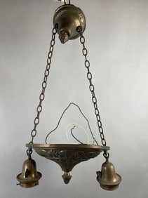 Antique Brass 2 Lamp Hanging Light Fixture
