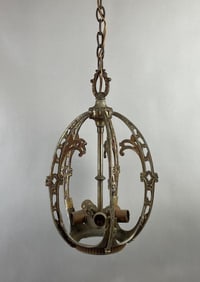 Antique Art Nouveau 5 Lamp Hanging Light Fixture