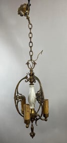 Antique Brass 3 Lamp Hanging Light Fixture