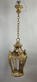 Antique Cast Iron Ornate Hanging Light Fixture