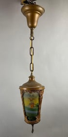 Antique Hanging Pendant Lamp with R.O.G. Windmill Shade