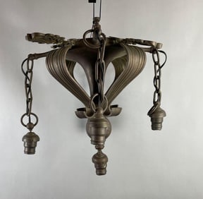 Antique 5 Lamp Bronze Chandelier