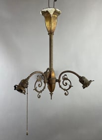 Antique Brass 3 Arm Hanging Light Fixture