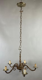 Antique Brass 5 Arm Chandelier