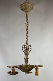 Antique Brass 3 Lamp Hanging Light Fixture