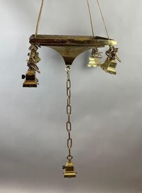 Antique Brass 5 Lamp Hanging Light Fixture