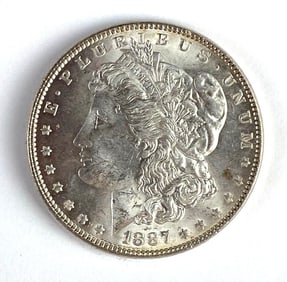 1887 US $1 Morgan Silver Dollar