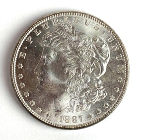 1887 US $1 Morgan Silver Dollar
