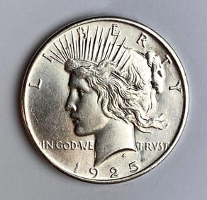 1925 US $1 Peace Silver Dollar