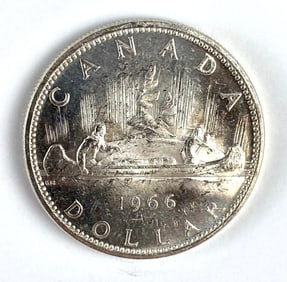 1966 Canada $1 Voyager Silver Dollar