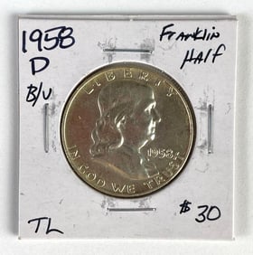 1958-D US $0.50 Franklin Silver Half-Dollar
