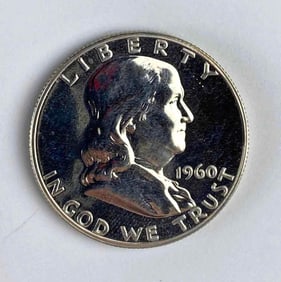 1960 Proof US $0.50 Franklin Silver Half-Dollar