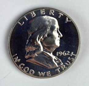 1962 Proof US $0.50 Franklin Silver Half-Dollar