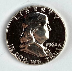 1962 Proof US $0.50 Franklin Silver Half-Dollar