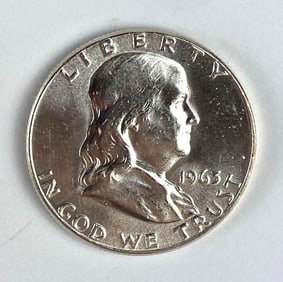 1963 US $0.50 Franklin Silver Half-Dollar