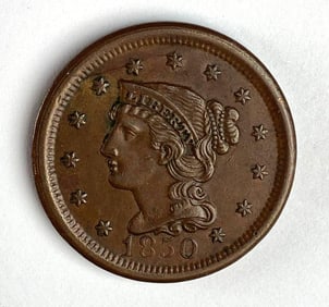 1850 US Braided Hair Large Cent