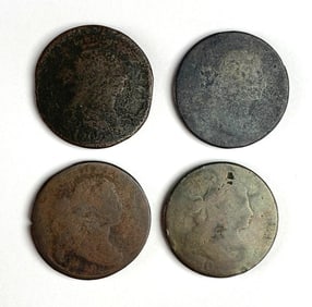 Group of 4 US Drapes Bust Large Cents