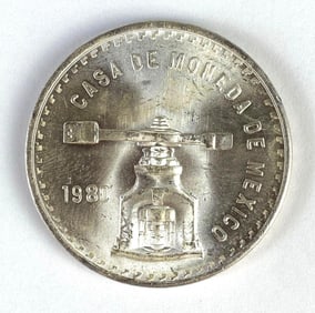 1980 Mexico 1 Onza Casa de Moneda Silver Coin