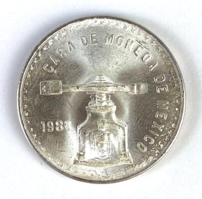 1980 Mexico 1 Onza Casa de Moneda Silver Coin