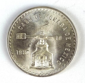 1980 Mexico 1 Onza Casa de Moneda  Silver Coin