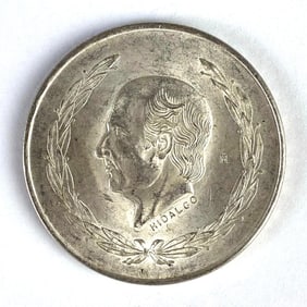 1953 Mexico 5 Pesos Hidalgo 27.8g .720 Silver Coin