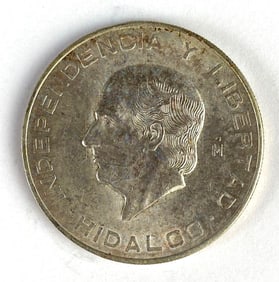 1956 Mexico 10 Pesos Hidalgo 28.888g Silver Coin