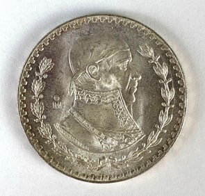 1966 Mexico 1 Pesos Jose Maria Morelos Silver Coin