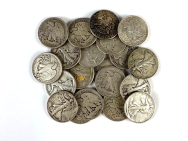 Group of 20 US Walking Liberty Silver Half-Dollars