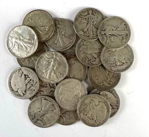 Group of 20 US Walking Liberty Silver Half-Dollars