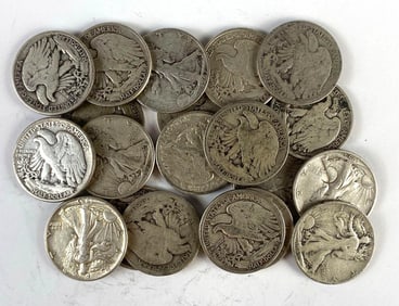 Group of 20 US Walking Liberty Silver Half-Dollars