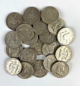 Group of 20 US Franklin Silver Half-Dollars